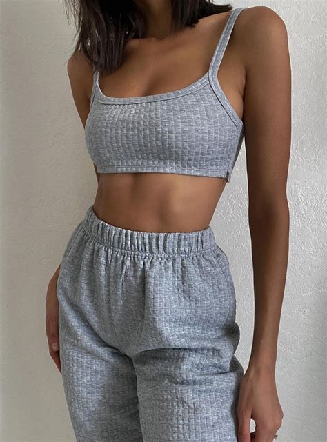 Arabella Set Grey Casual Outfits Clothes Lounge Wear