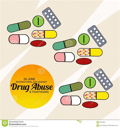 International Day Against Drug Abuse And Trafficking Stock Illustration