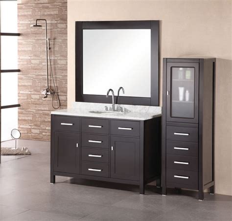 This vanity in white provides a beautiful, contemporary style to any bathroom. 48 Inch Modern Single Sink Bathroom Vanity with White ...