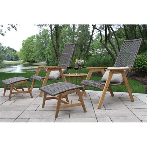Correlating seating, occasional, and dining pieces make it easy to keep a smooth, consistent look throughout your space. Baden Teak Patio Chair with Cushions and Ottoman & Reviews ...