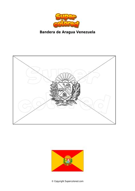 Dibujo Para Colorear Bandera De Aragua Venezuela Supercolored