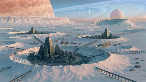 Digital Art Planet Building Rings Of Saturn Hd Wallpaper