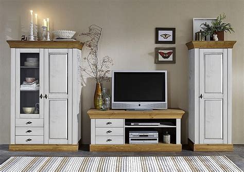 Möbel, textilien und tapeten im wohnzimmer in weiß, beige oder hellgrau sind perfekt. Massivholz Wohnwand 2farbig weiß Kiefer Anbauwand ...