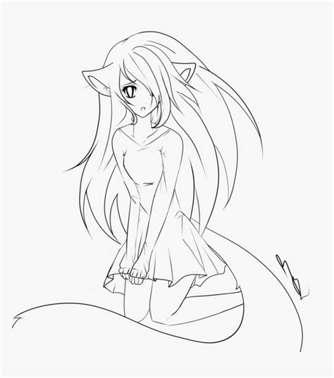 Wolf Girl Anime Coloring Page Anime Fox Girl Coloring Pages Hd