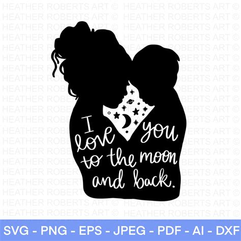 Mother Son Svg I Love You To The Moon And Back Svg Mom Life Etsy