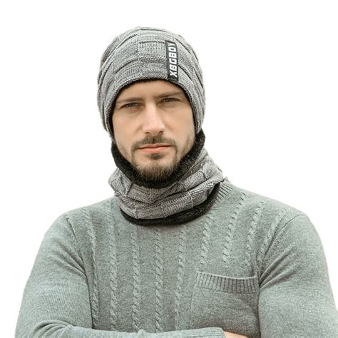 Gray Winter Beanies Men Knitted Hat Caps Beany Mask Gorras Bonnet Warm