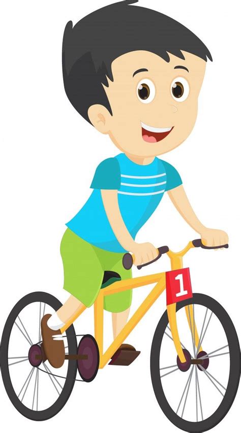 Niño Feliz Andar En Bicicleta Vector Pre Premium Vector Freepik