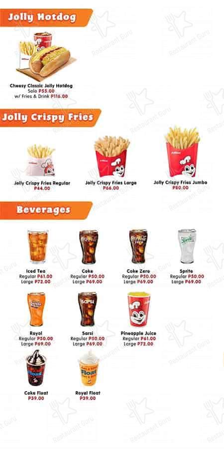 Menu At Jollibee Restaurant Quezon City 1 Tandang Sora Ave