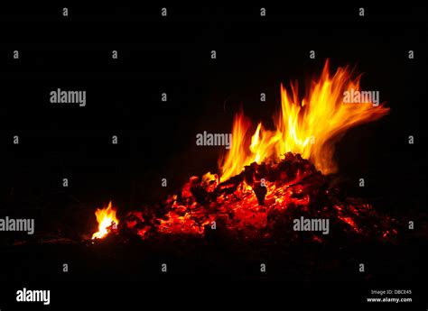 Bonfires At Night Stock Photo Alamy