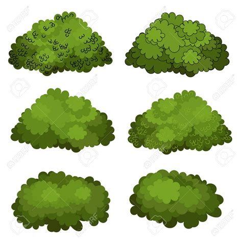 Set Of Green Bushes Vector Stock Vector 124752461 Art Drawings For
