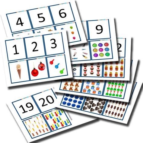 1 To 20 Number And Quantity Flash Cards All Objects Are Photographic