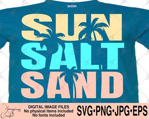Sun Salt Sand Svg Beach Svg Tropical Svg Palm Trees Png Summer Svg