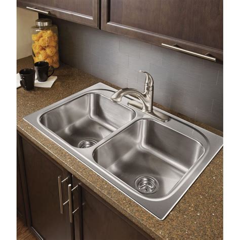 Shop ebay for great deals on moen kitchen faucets. Moen G222133 2200 Series 22 Gauge Double Bowl Drop In Sink ...