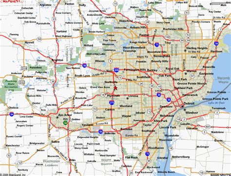 Map Of Detroit Michigan Travelsmapscom