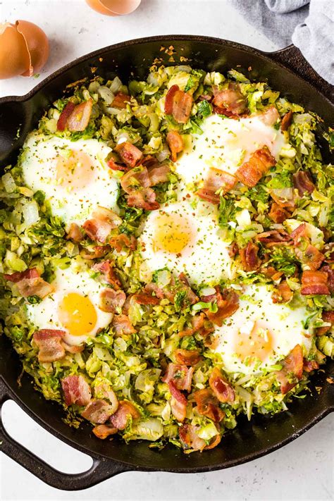 Brussels Sprouts Breakfast Hash With Bacon Paleo Keto And Whole30