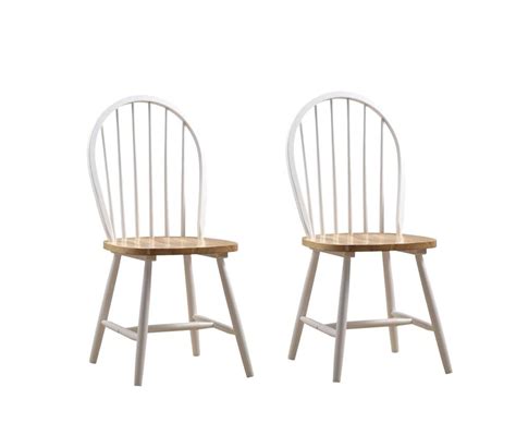Windsor Dining Chair White Natural Set Of 2 Decorated Greek Letters