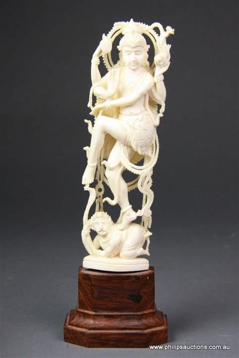 Antique Indian Ivory Ganesha Figurine On Stand Ivory Oriental