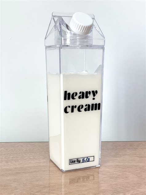 Heavy Cream Reusable Container Milk Carton 17 Oz Acrylic Etsy