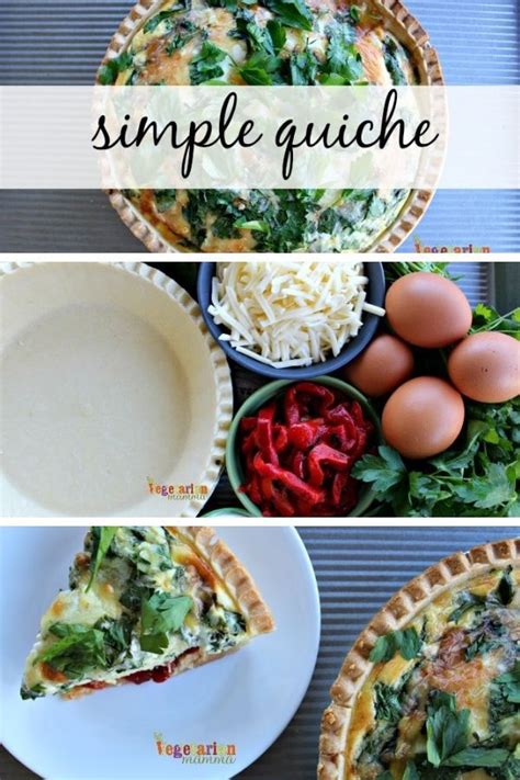 Simple Quiche Spinach Roasted Red Peppers Recipe Vegetarian