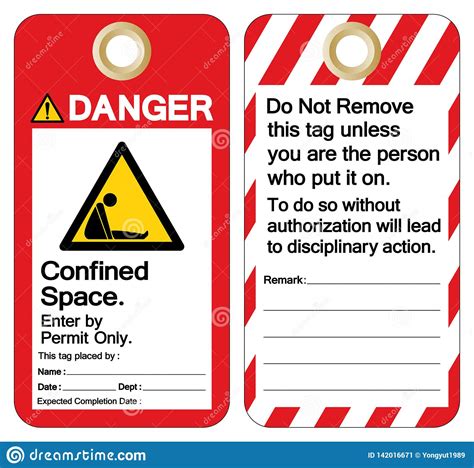 Danger Confined Space Enter By Permit Only Symbol Sign Vector