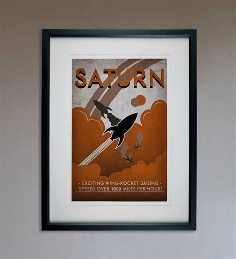 Retro Sci Fi Saturn Travel Poster 13x19 By Indelibleinkworkshop