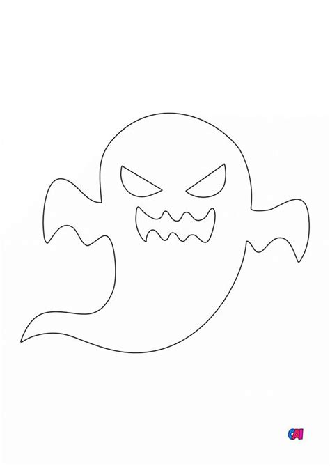 Coloriages Halloween à imprimer  Fantôme effrayant