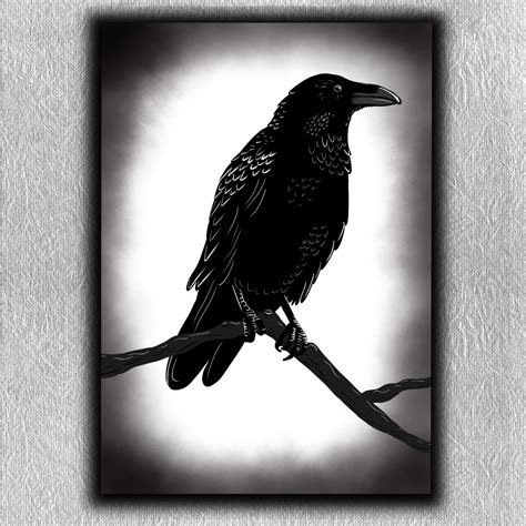 Raven Art Print Etsy