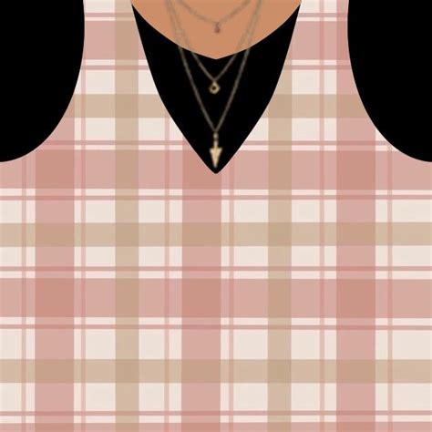Old Rose Plaid Design Roblox Tshirt W Necklace •my Original Creation🥰