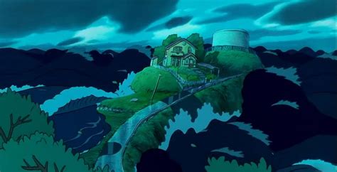 Ponyo Storm Ocean And Houses Ghibli Landscape Digital Art By Hans