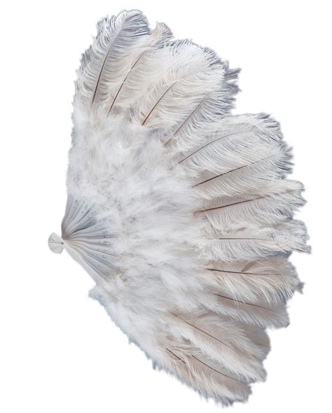 White Burlesque Feather Fan Xxl 50cm Sexy Feather Fan With Marabou