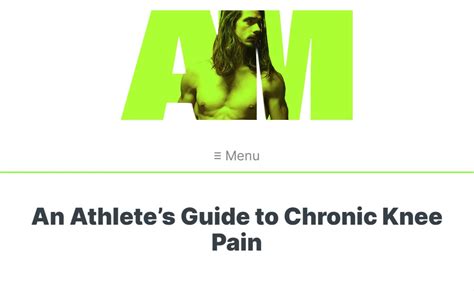 An Athletes Guide To Chronic Knee Pain
