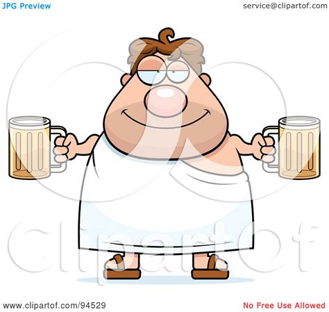 Royalty Free RF Clipart Illustration Of A Plump Frat Man Holding