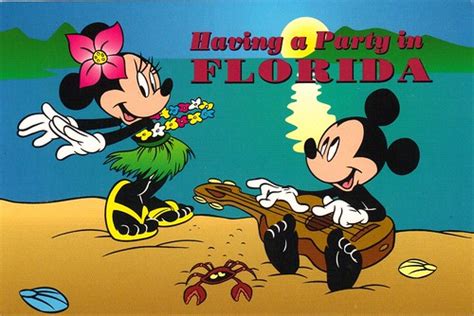 Mickey And Minnie Florida Beach Party Postcard A Photo On Flickriver