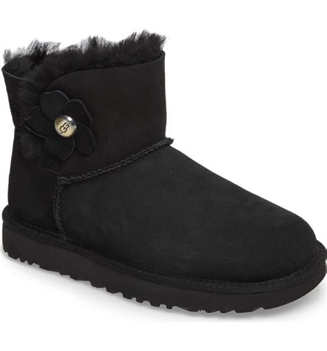 ugg® mini bailey button poppy genuine shearling lined boot nordstrom boots ugg mini bailey