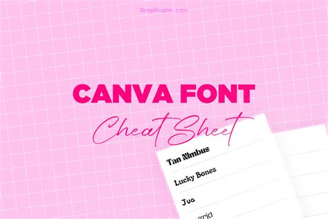 Canva Font Cheat Sheet