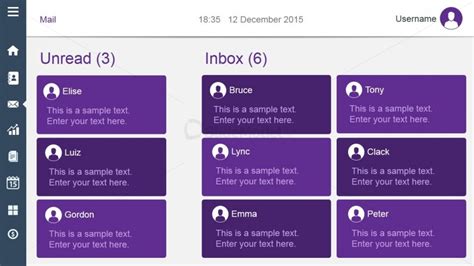 Unread Inbox Dashboard Slide Design Violet Style Slidemodel