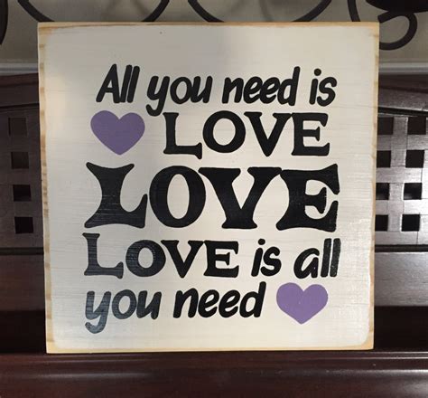 All You Need Is Love Sign Plaque The Beatles Song Lyrics Quote