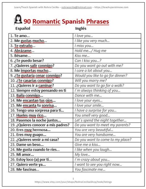 Romantic Phrases In Spanish Is A Lesson Of 90 Sentences To Learn And