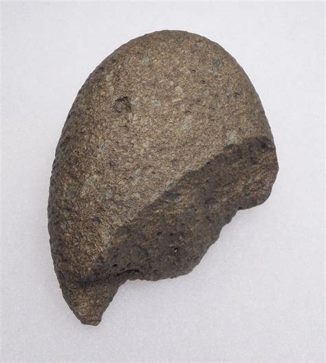 Basalt Oldowan Pebble Chopper Axe With Sharp Tip From The Lower