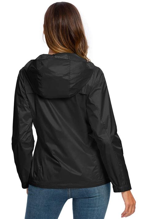 Hocaies Womens Super Lightweight Rain Jacket Waterproof Packable