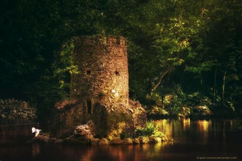 Lake Tower By Miguel Santos Pena Palace Sintra Portugal Ruins Landscape