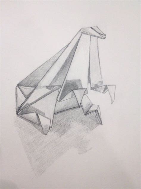 Origami Drawing by J0mm on deviantART | Pencil drawings ...
