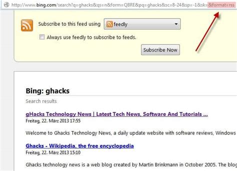 Bing Create Search Result Rss Feeds Ghacks Tech News