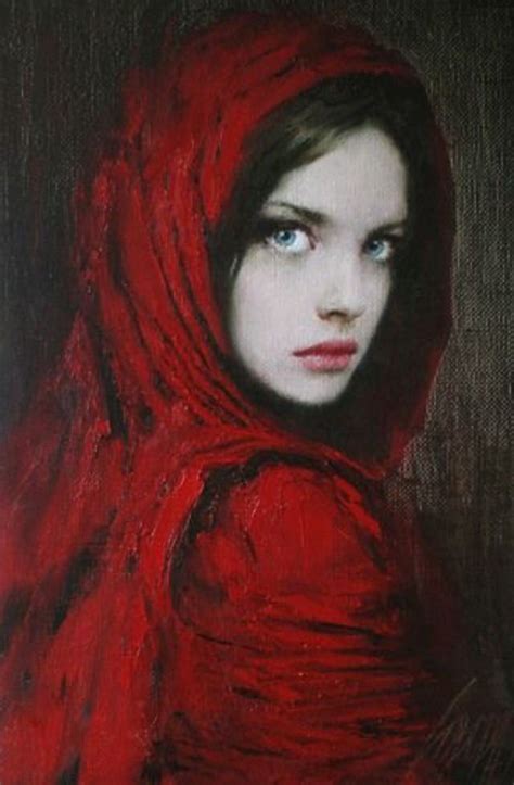 Lady In Red Portrait Art Art Painting Portrait Painting