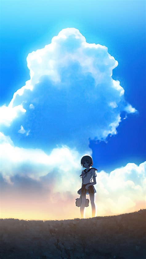 Anime Girl Windmill Sky Hd Wallpaper