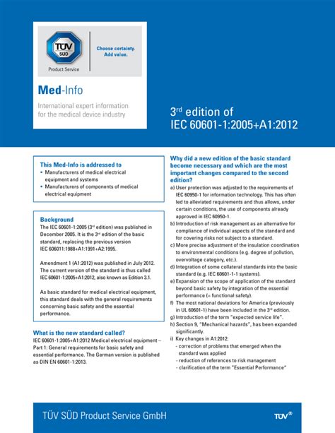 3rd Edition Of Iec 60601 12005a12012 Med Info