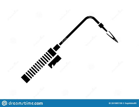 Welding Torch Simple Illustration In Black And White Stock Vector