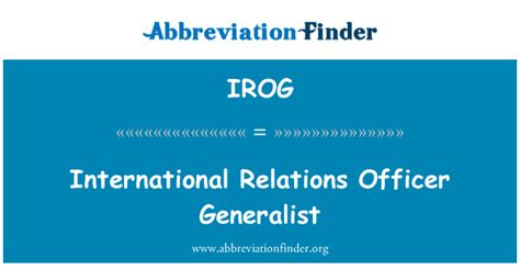 Definição De Irog Relações Internacionais Oficial Generalista