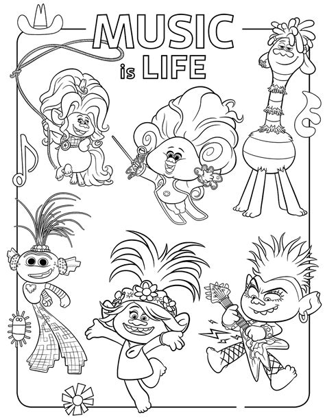 This coloring page is full of adorable characters and colorful balloons. Trolls World Tour Coloring Pages. Print for Free New Trolls