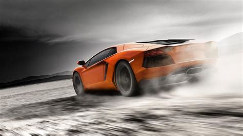 1280x720 Orange Lamborghini Aventador 720p Hd 4k Wallpapersimages